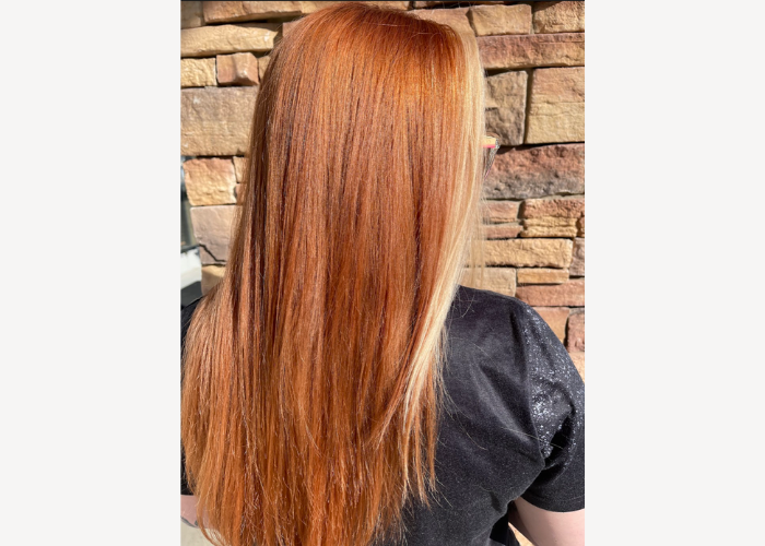 An all over color with mini highlight service that was done by Sunflower Salon AZ located in Glendale AZ